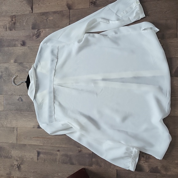 Blouse white cream shirt classic sioni medium - Picture 4 of 5